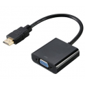 Cabo adaptador HDMI Macho a VGA Fêmea preto 20cm